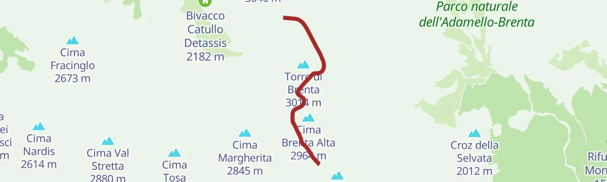 Route map: Bocchette Centrali